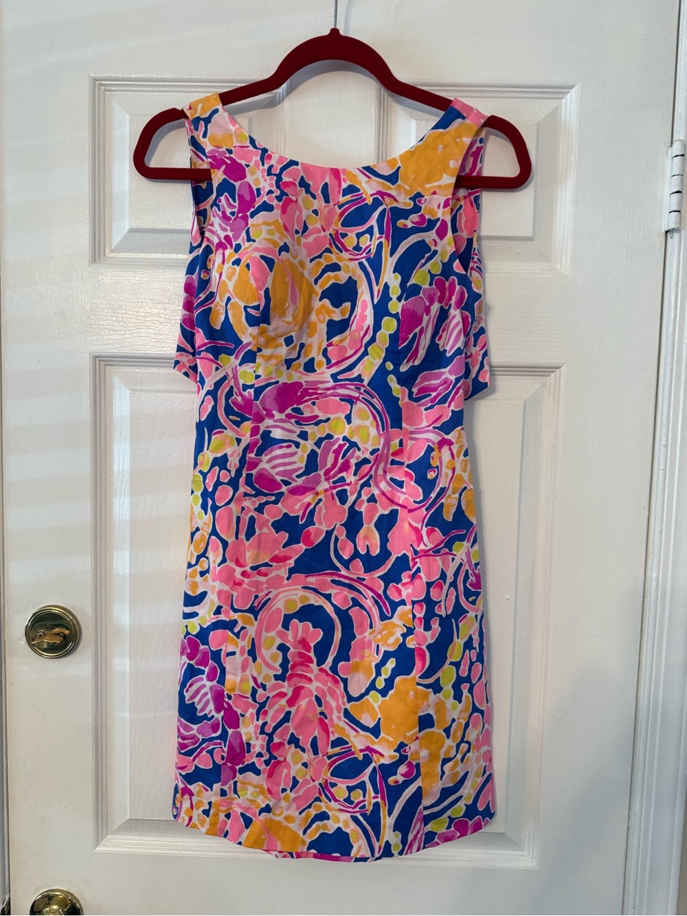 Lilly Pulitzer Sleeveless Floral Mini Dress in Blue, Pink & Yellow 100% Cotton